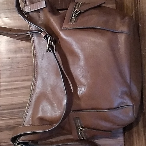 Fossil brown leather Emerson satchel bag hobo - Picture 3 of 5